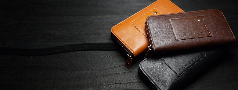 革職人 LEATHER FACTORY【Vibrant Zip Clutch / Long Wallet